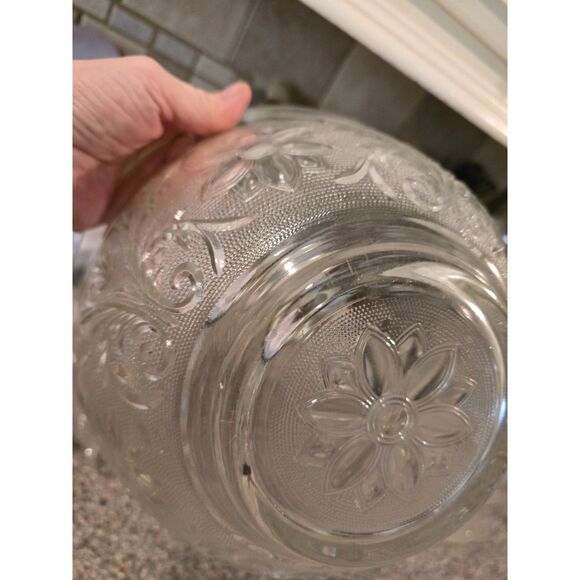 VTG Anchor Hocking Sandwich Glass Punch Bowl Set w 12 Punch Bowl Glasses Handled - Picture 5 of 5